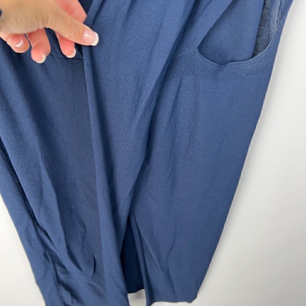 𝅺NWOT Crea concept, asymmetrical opening shirt, dark blue, size 38 - Picture 9 of 9